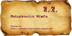 Matuskovics Nimfa névjegykártya